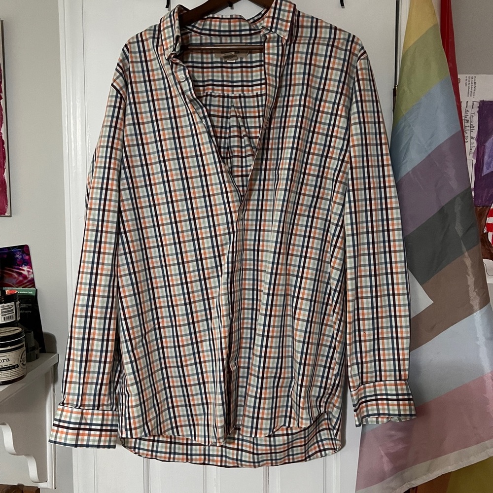Relaxed Fit Large Tall Duluth Trading wrinkle Fighter Button Down Shirt